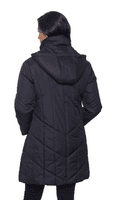 Womens Black Padded Hooded Coat db7023